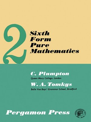 cover image of Sixth Form Pure Mathematics, Volume 2